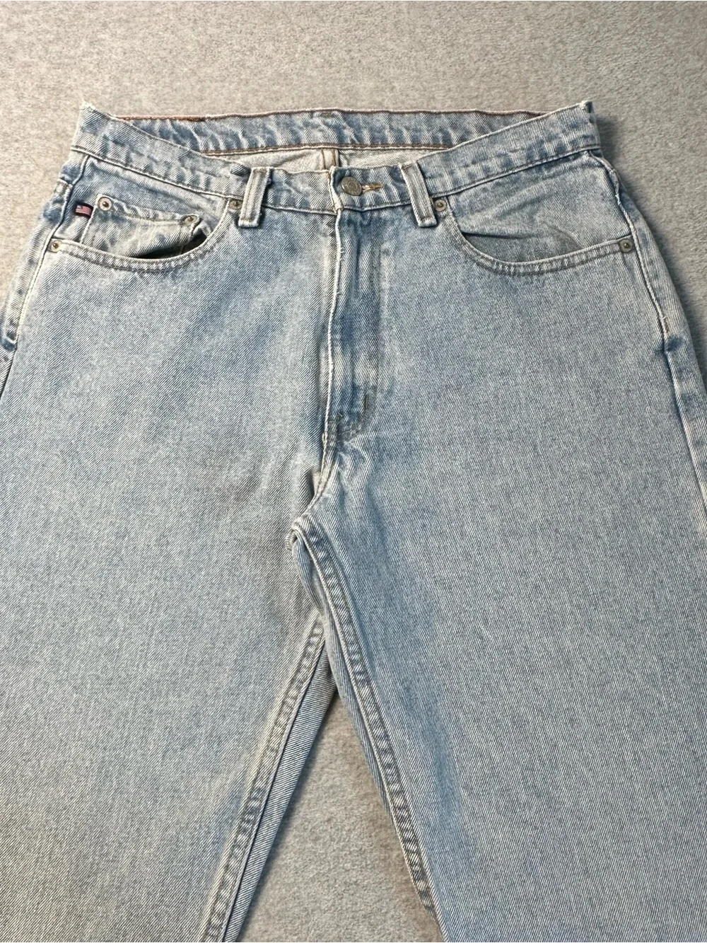 Polo by Ralph Lauren Light Blue Denim Jeans with Black Leather Patch 32x34 - Picture 4 of 16